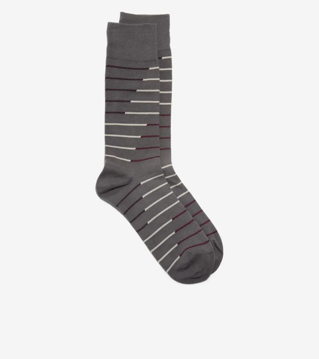 1 Pack Broken Stripe Dress Crew Socks*Cole Haan Store