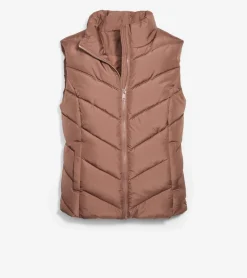 Chevron Polyfill Zip Front Vest*Cole Haan Cheap