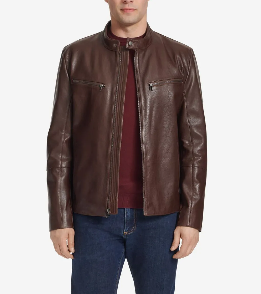 Men's Classic Zip-Front Moto Jacket*Cole Haan Hot