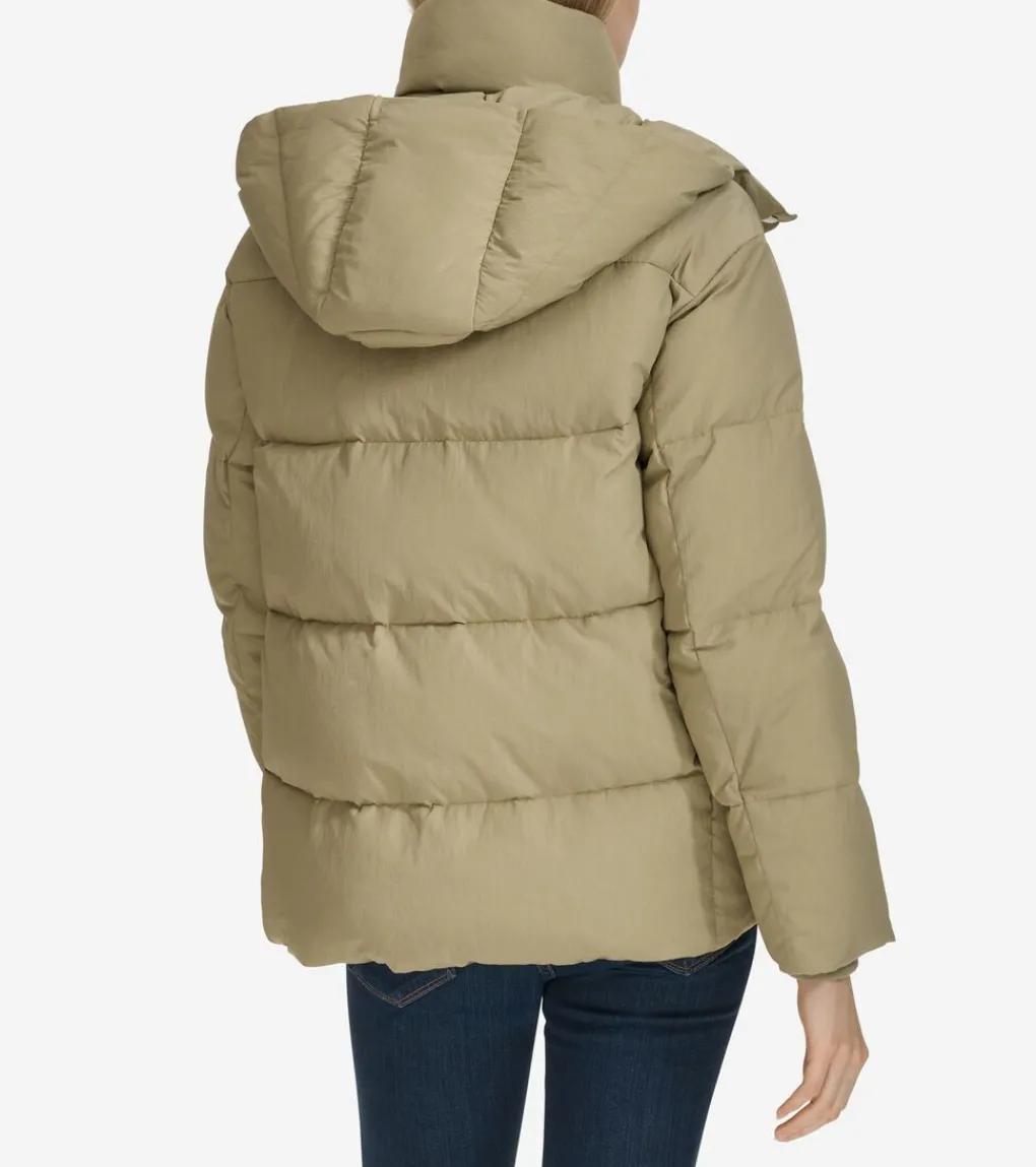 Twill Down Jacket With High Low Hem*Cole Haan Best Sale