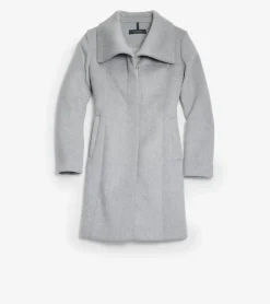 Women's Convertible Collar Button-Up Coat*Cole Haan Discount