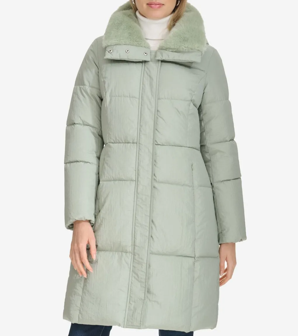 Women's Faux-Fur Collar Puffer Coat*Cole Haan Cheap