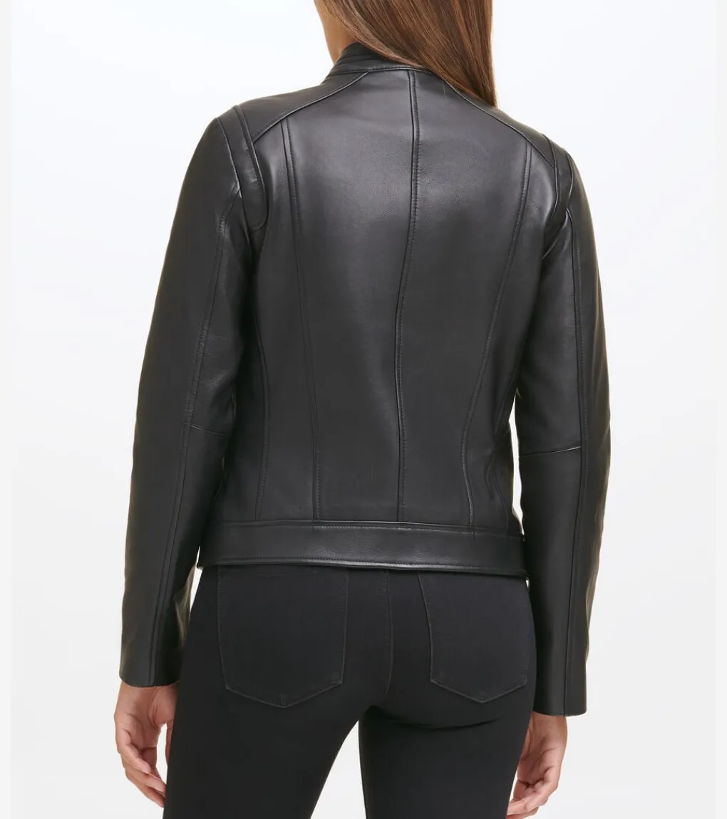 Women's Lambskin Leather Jacket*Cole Haan Best Sale