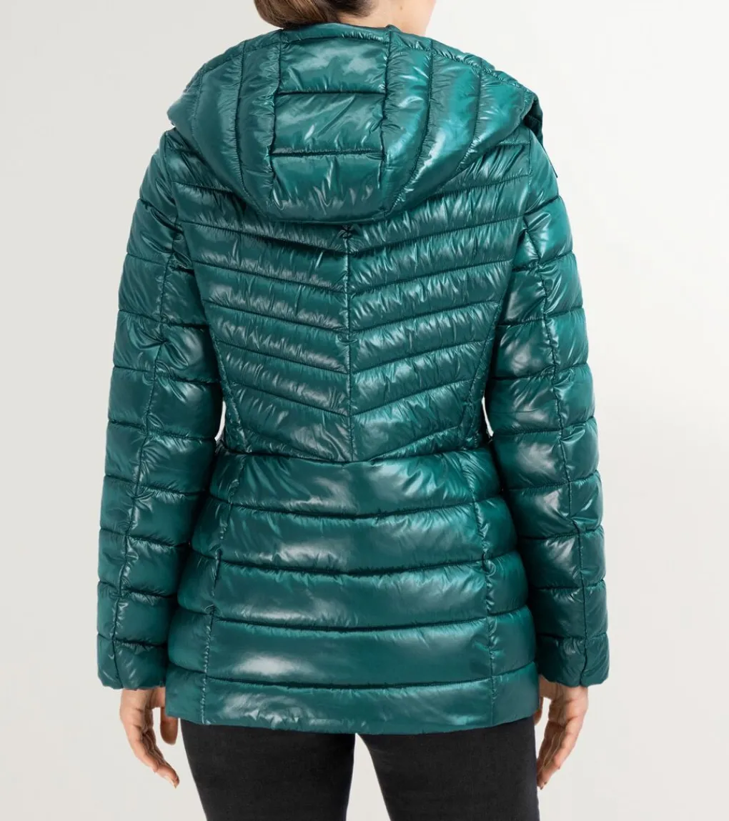 Women's Quilted Pearl Faux Down Jacket with Removable Hood*Cole Haan Shop
