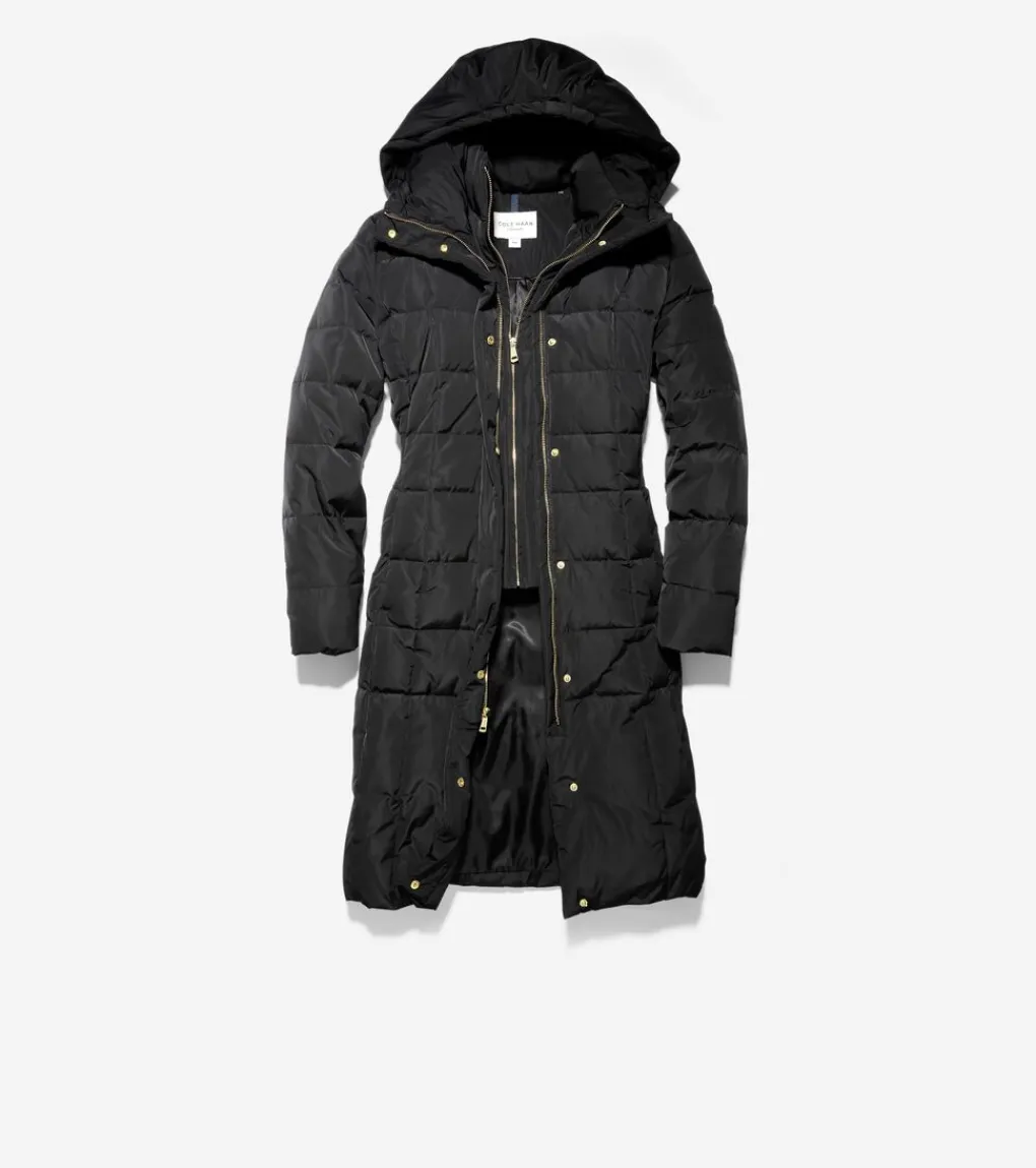 Women's Signature 40" Taffeta Down Coat with Hood*Cole Haan Fashion